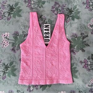 UO Out From Under Pink Tapestry Jacquard Knit Cami 💗
